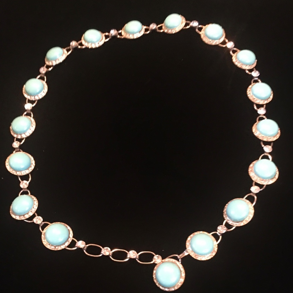Chain Turquoise and Rhinestone Belt